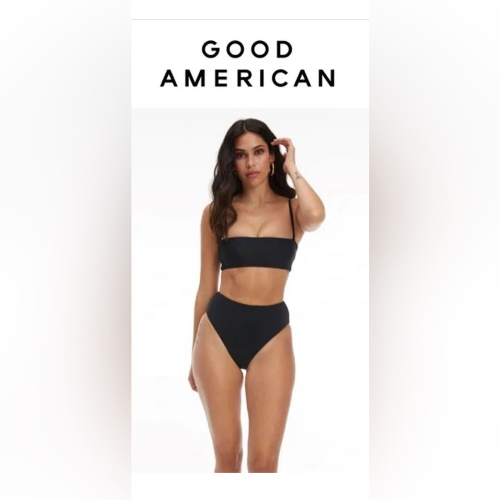 Good American bikini ๐ nwt black bottoms size 5 and top size 4 fit like XL MN78 - Picture 1 of 6